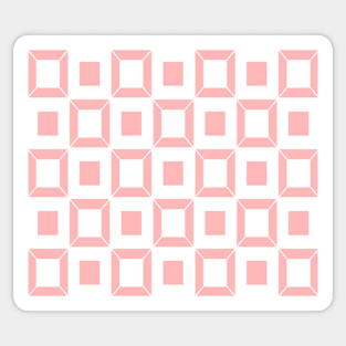 Abstract geometric pattern - pink and white. Sticker